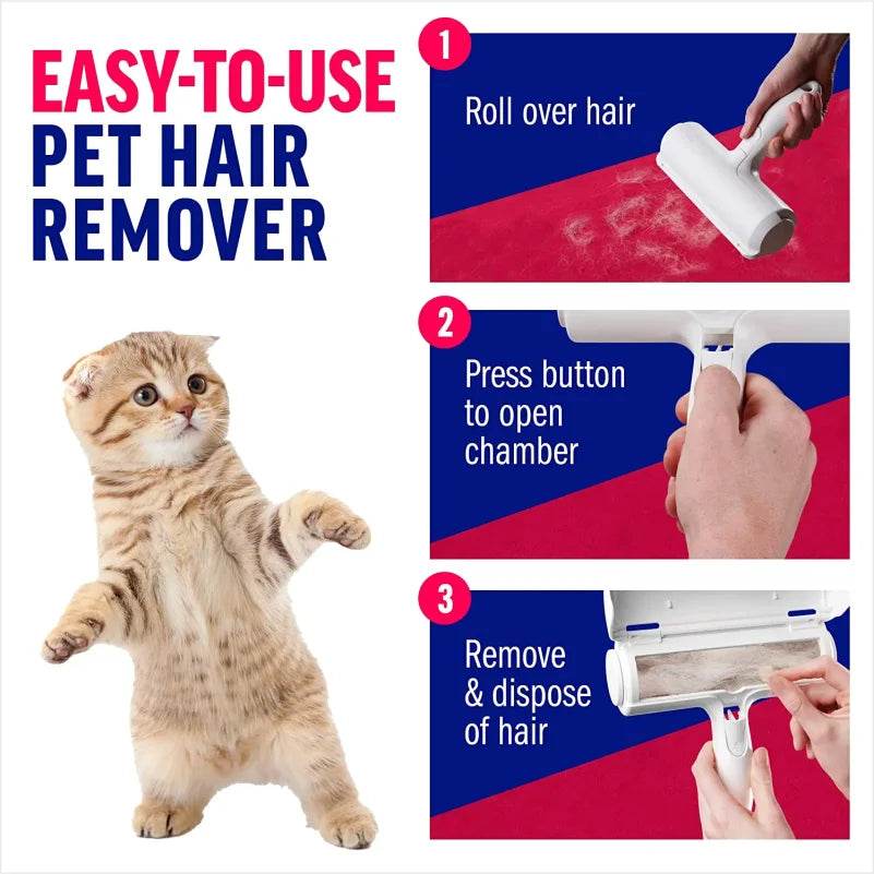 Remover Roller - Dog & Cat Fur Remover with Self-Cleaning Base
